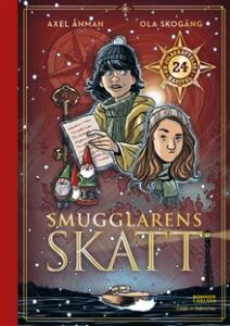 Kirjan kansikuva. Kannessa poika, tyttö, tonttuja ja majakka.